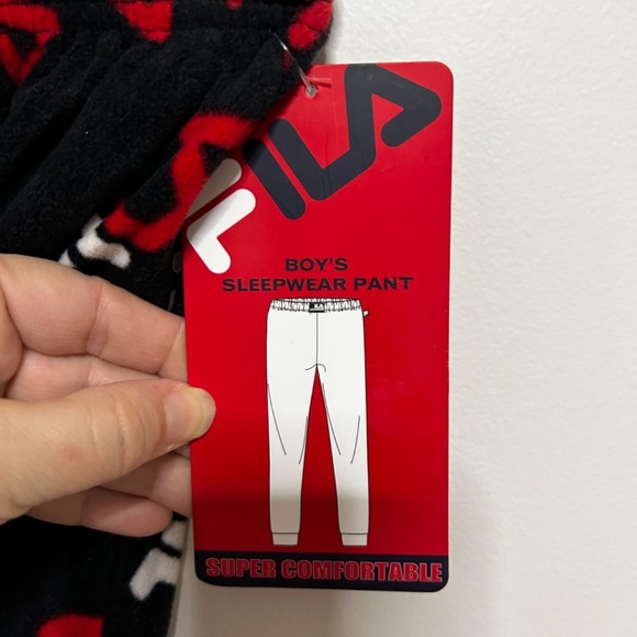 NWT Fila Boys 2 Pair Pyjama Bottoms Fleece Flame Resistant Size 8 Elastic Waist - Picture 14 of 14